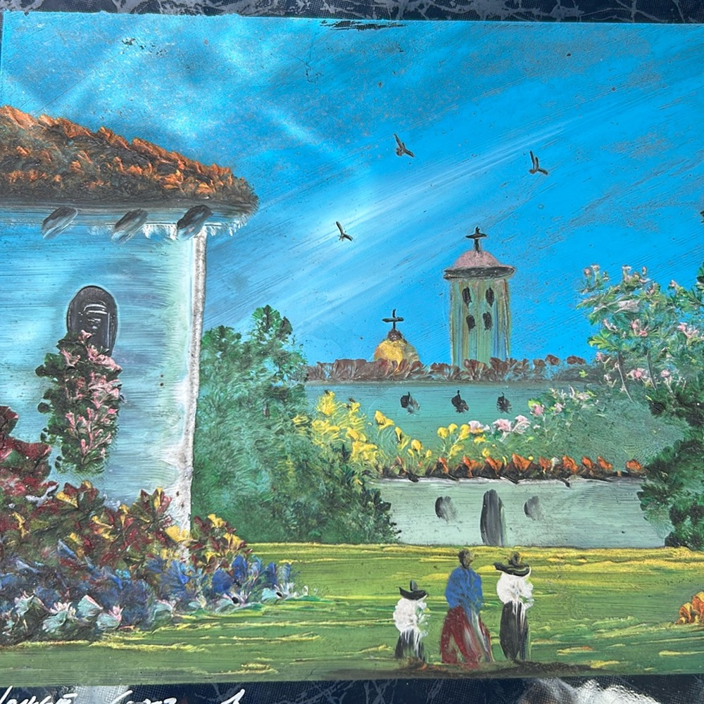 Gorgeous hand painted tile signed by Artist Puerto Vallarta scene